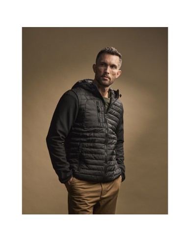TEE-9628-Mens Hooded Crossover Jacket